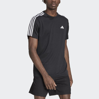 Adidas TR-ES Base 3s T 男 短袖 上衣 T恤 亞洲版 運動 訓練 吸濕 排汗 黑 [IB8150]