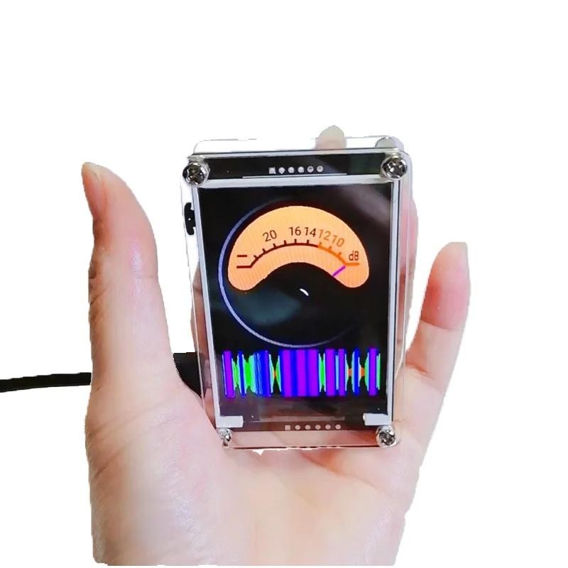 2.4 英寸發光時鐘立體聲語音控制音樂頻譜放大器音頻電平指示器節奏分析儀 VU METER 節奏燈