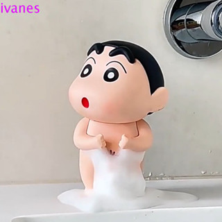 IVANES01蠟筆小新人物,大象長鼻子野原新之介手辦,PVC娃娃雕像模型玩具沐浴陪伴玩具