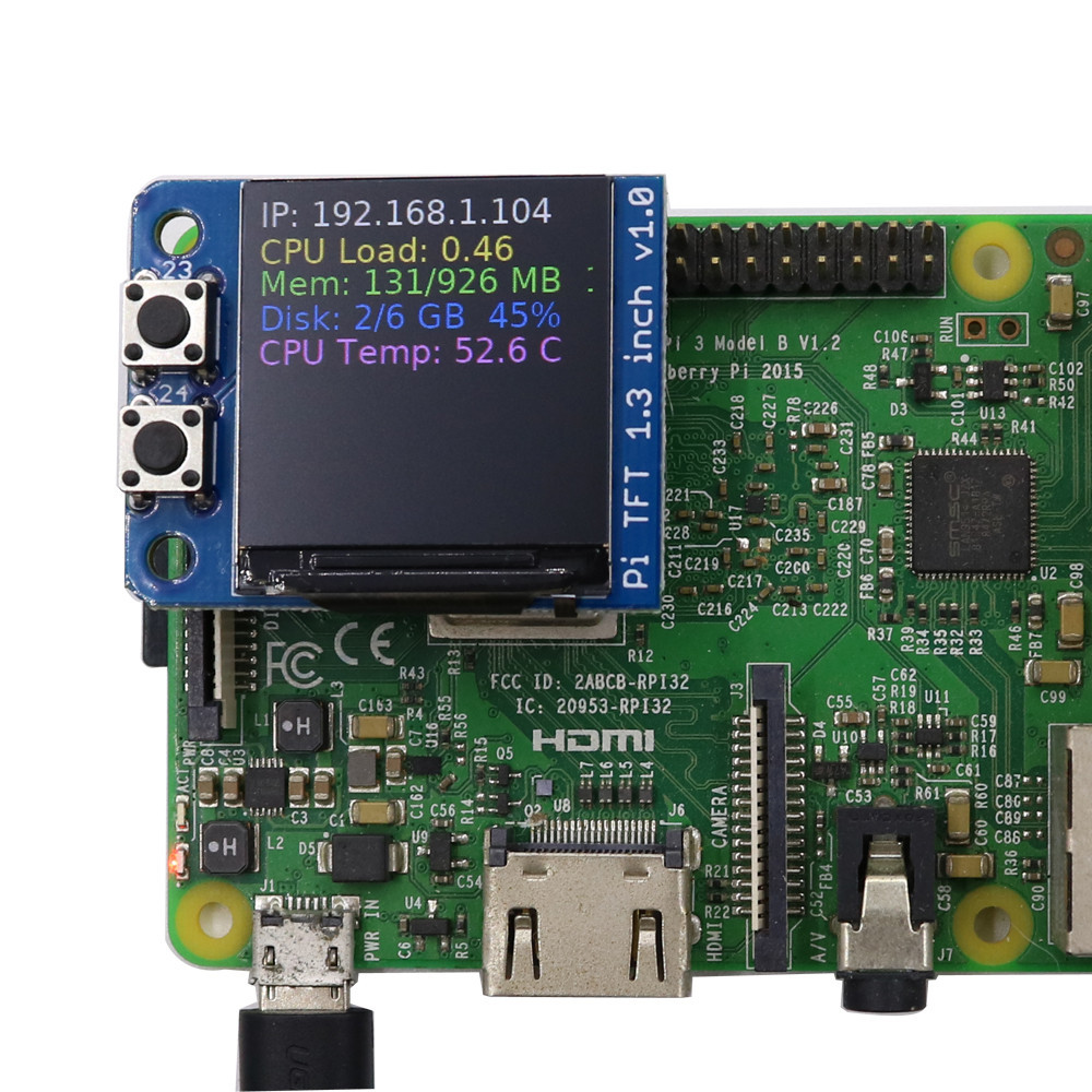 【滿299元免運】Raspberry顯示器 Mini Pi TFT 1.14 IPS高清顯示屏樹莓派專用螢幕