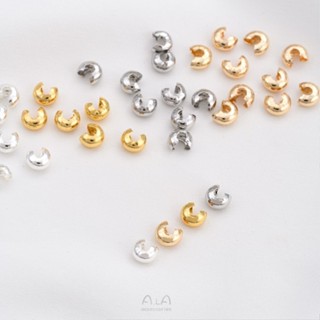 Ala- 14K包金保色配件半月包扣月牙扣C扣手鍊定位珠收尾扣手工DIY材料