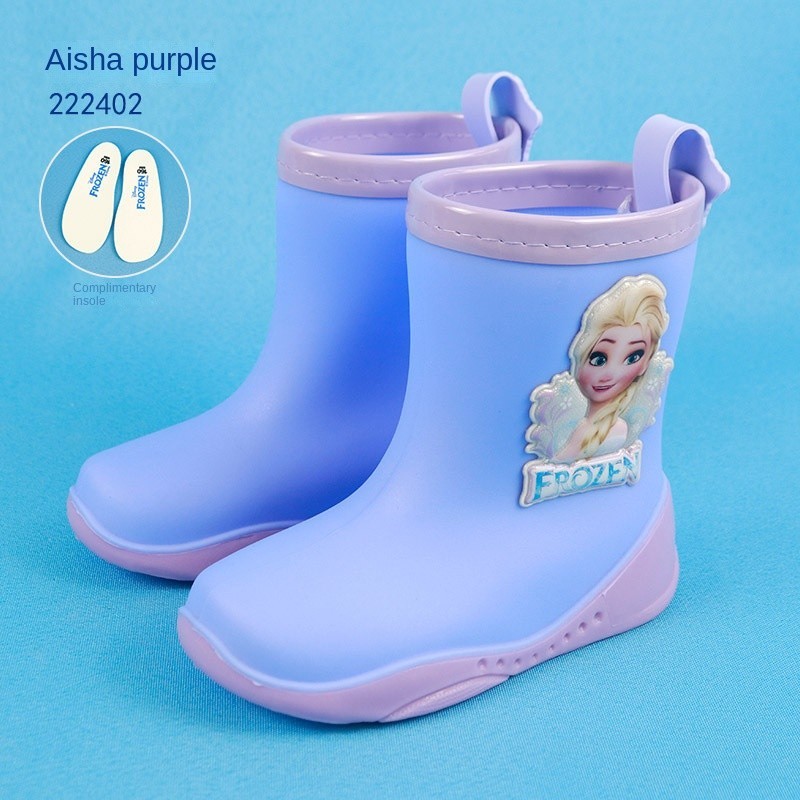 兒童雨鞋迪士尼冰雪奇緣艾爾莎公主兒童雨鞋靴中筒防滑男女寶寶小孩可愛案例