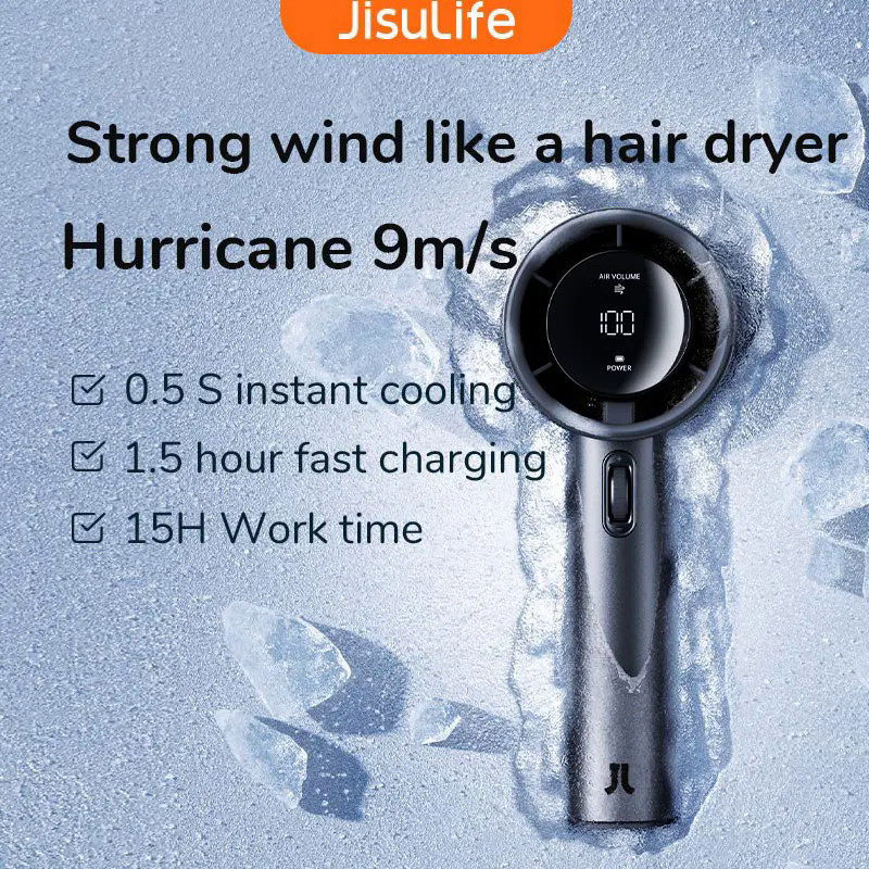 Jisulife 便攜式手扇,100 風速,迷你無葉手持風扇,USB 可充電個人風扇,電動睫毛風扇
