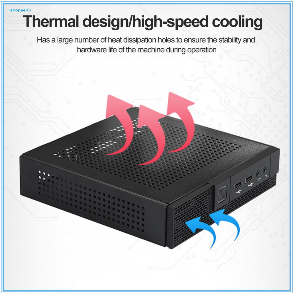 【Ky】小電腦機箱Thin-itx電腦機箱便攜迷你Htpc台式機機箱Usb 2.0高清兼容音頻快速散熱電腦機箱