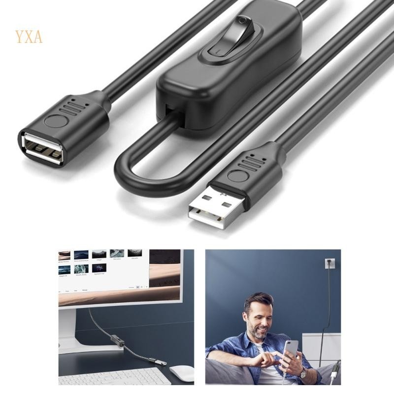 Yxa USB 2 0 延長線數據線速度 480mbps 充電線 USB 2 0 母對公延長線帶開關