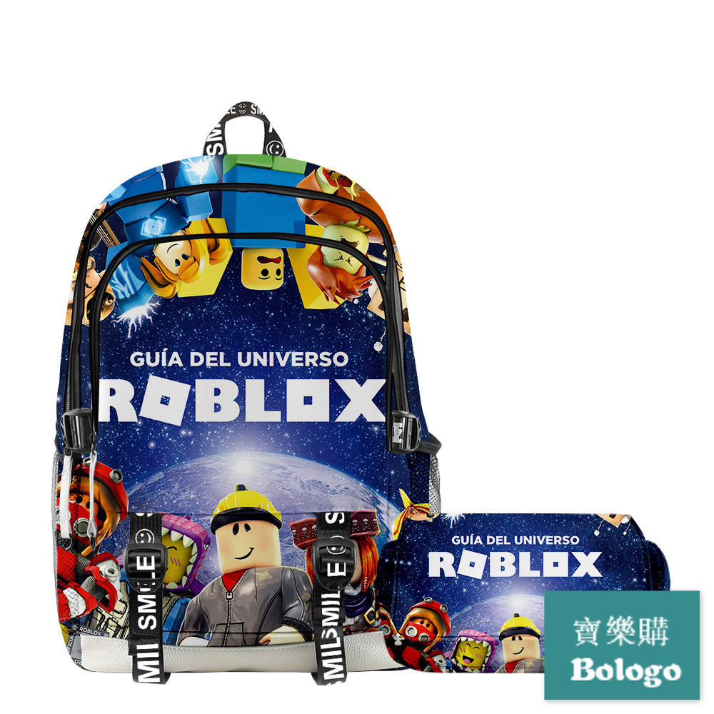 3D新款印花 虛擬世界 羅布樂思 ROBLOX 書包背包雙層筆袋兩件套裝