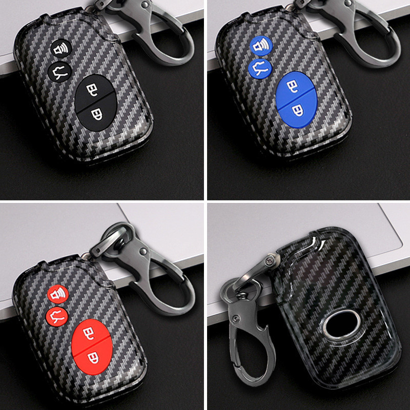 3 4 按鈕碳纖維遙控車鑰匙套矽膠保護殼適用於雷克薩斯 GX460 GX CT200h ES 300h IS250 GX
