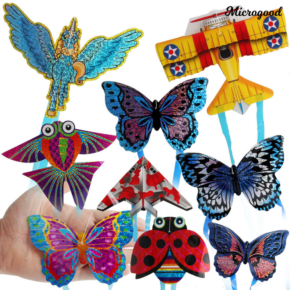 Mic_昆蟲蝴蝶飛機戶外運動迷你風箏兒童互動飛行玩具