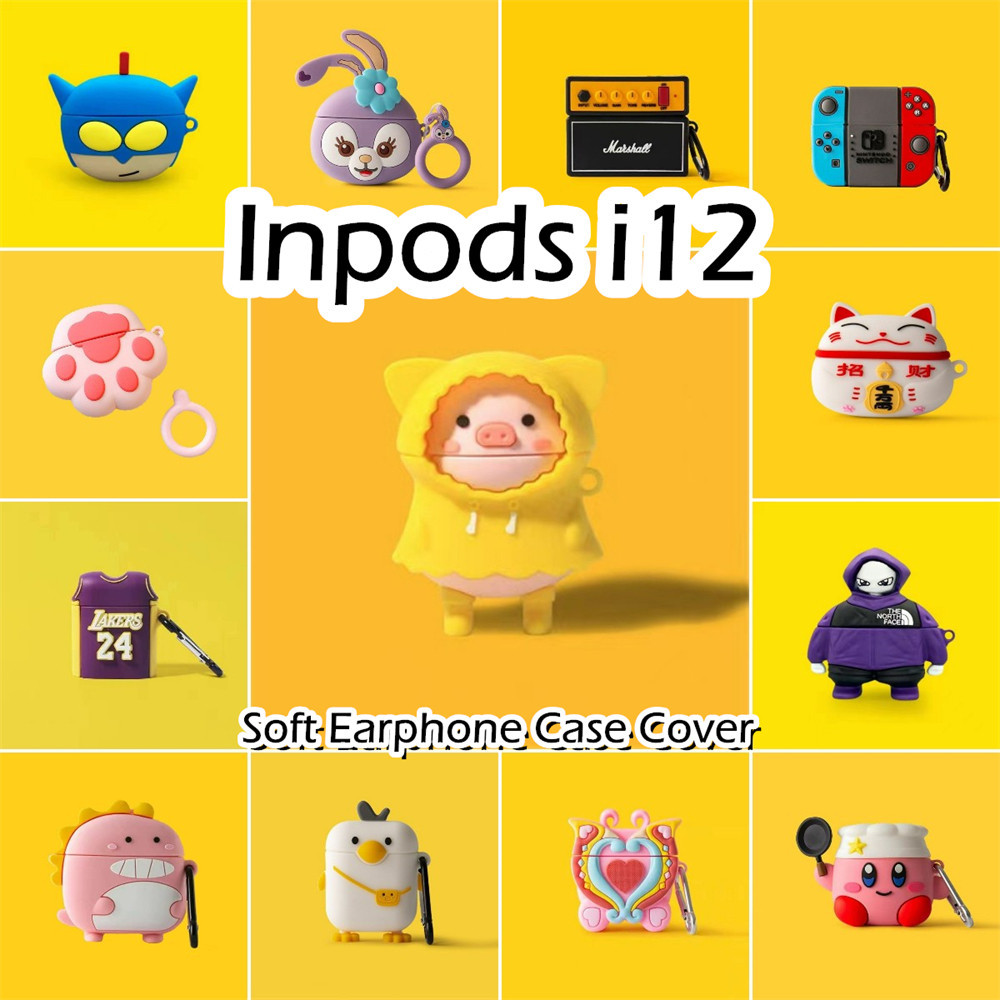 【imamura】適用於Inpods I12 Case防摔卡通系列軟矽膠耳機套外殼保護套NO.1