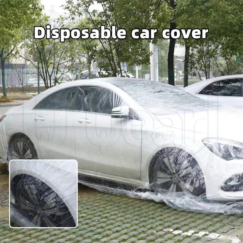一次性汽車罩 - 透明汽車外套 - 汽車保護罩 - 車輛外部配件 - 適用於 Jeep SUV Van - 軟 PE 材