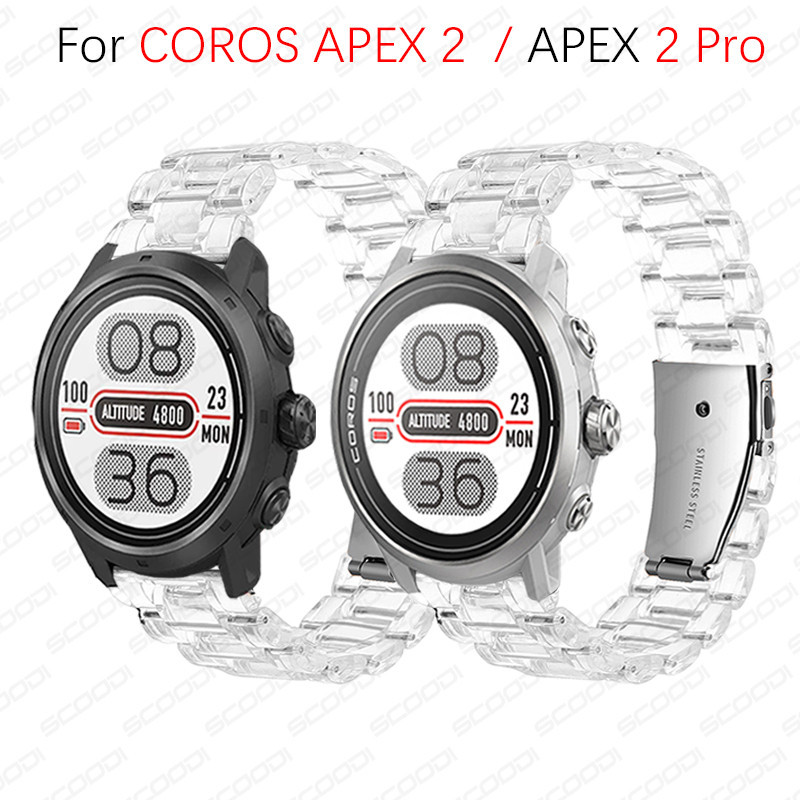 Coros Apex 2 Pro / Coros Apex 2 手腕手鍊的透明樹脂手鍊錶帶