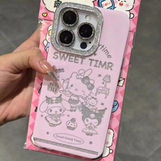 閃粉 鏡框 三麗鷗 甜品 Kitty KT 庫洛米 iPhone 15 pro max 手機殼 14 Pro 13 12