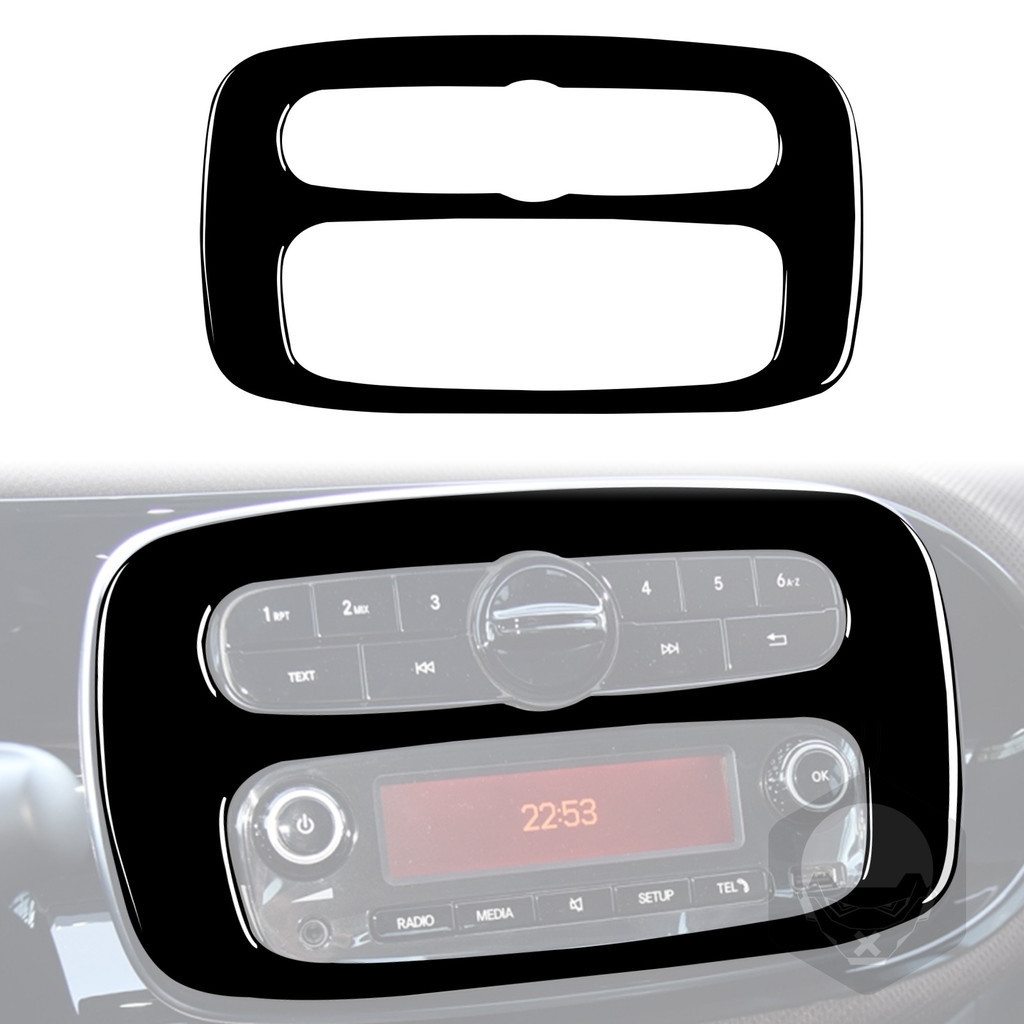 適用於16-21賓士smart中控CD面板鋼琴黑亮黑汽車內飾改裝裝飾配件
