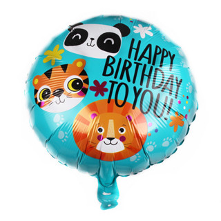18寸圓形動物鋁膜氣球 卡通造型氣球 生日裝飾氣球佈置