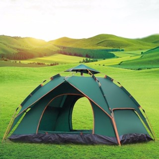 Tenda戶外野營帳篷3-4人雙層zk50綠色