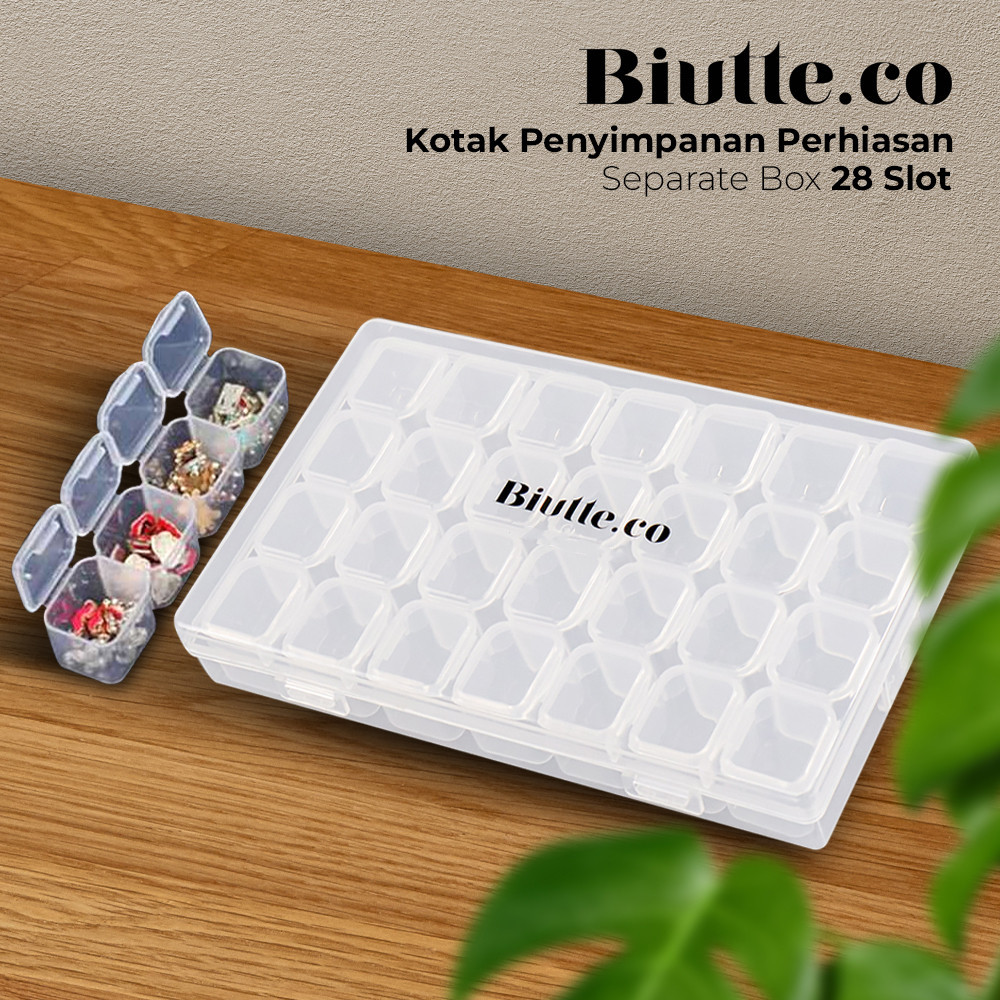 Biutte.co 首飾收納盒獨立盒 28 格 SN-14 透明 OMOT6NTP