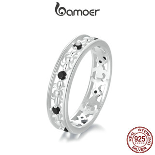 Bamoer 925 純銀戒指鏤空虹膜戒指精美時尚首飾禮物女士