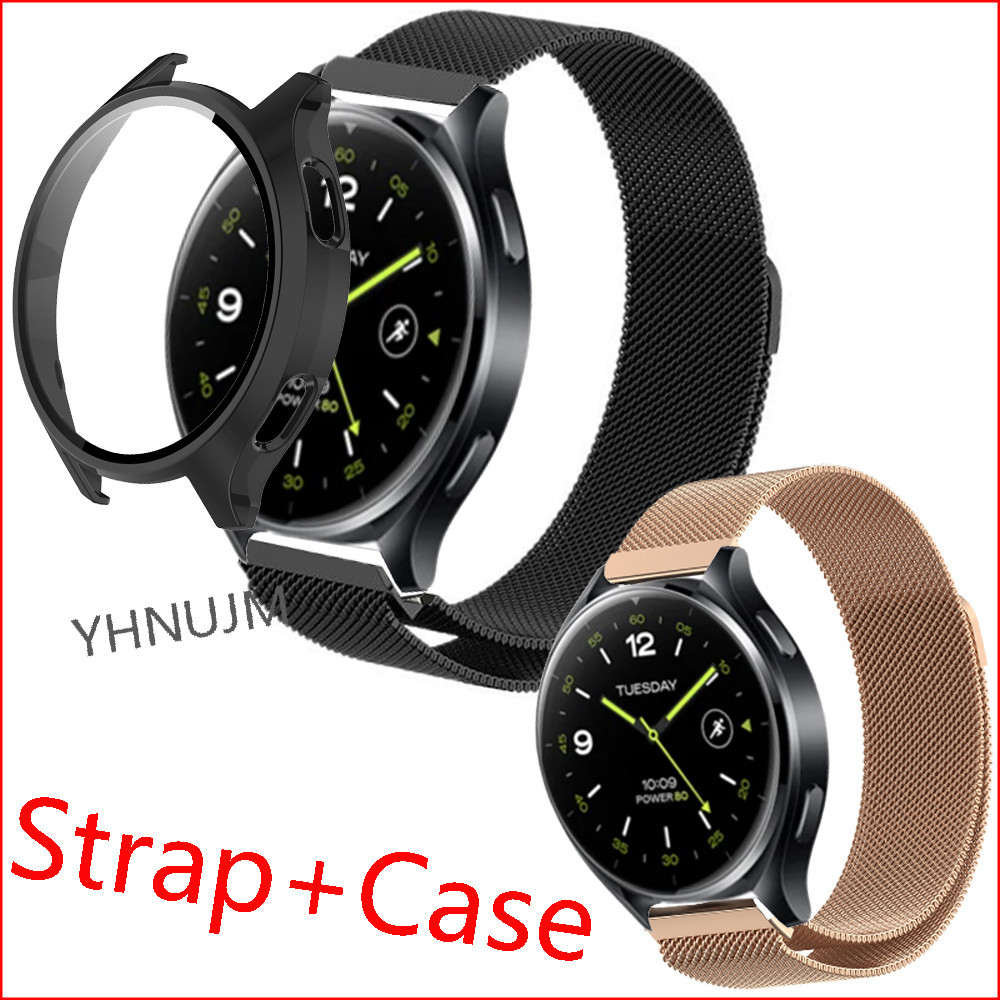 XIAOMI 適用於小米手錶 2 錶帶的不銹鋼錶帶帶錶殼金屬手鍊