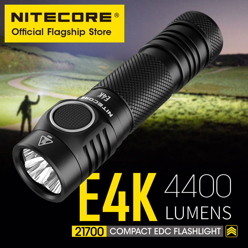 原裝 NITECORE E4K 4400 流明 LED 手電筒超亮直管 EDC 便攜式帶 21700 5000mAh 可