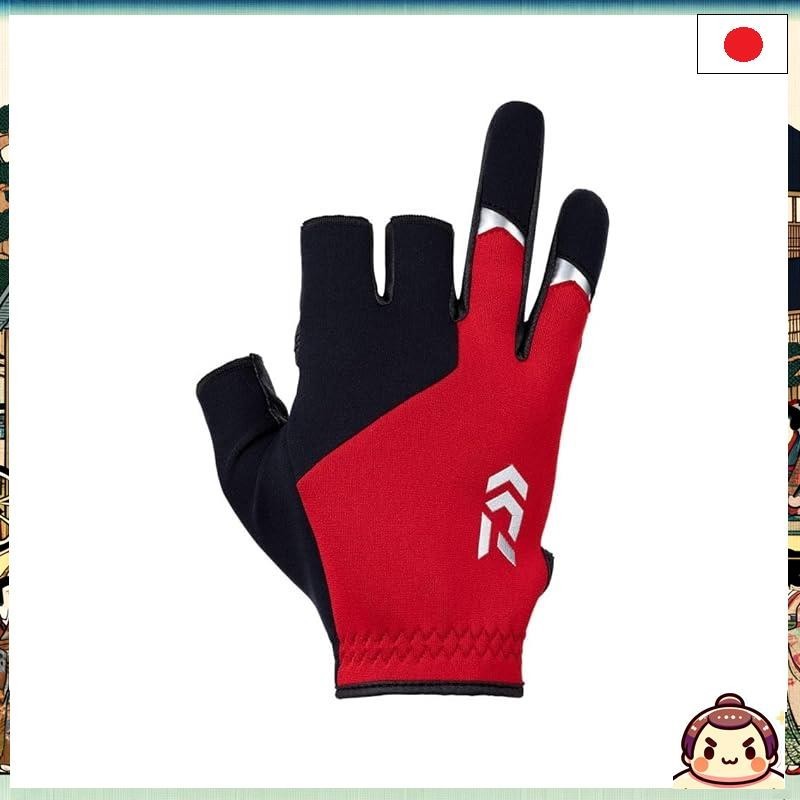 [來自日本] 戴瓦(DAIWA) 保暖輕量手套 3指 防滑 DG-6223W 紅色 M碼 釣魚用 手套