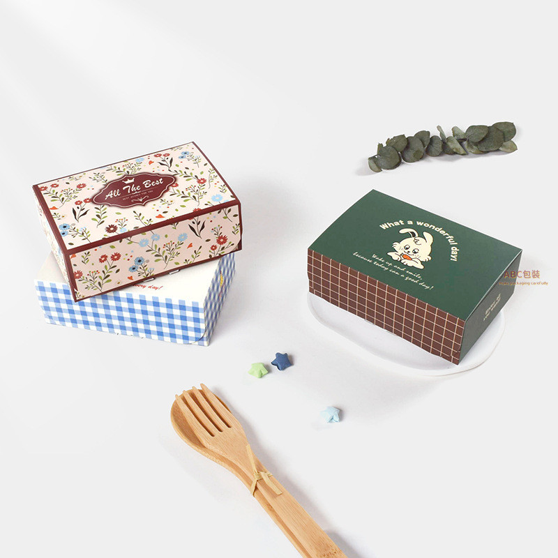 《貓咪灰色》卡通方形糖果盒子 ins韓國可露麗小蛋糕烘焙包裝 驚喜盒 巧克力小食盒