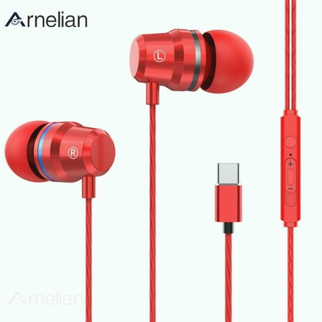 Arnelian G2人體工學耳機Type-c低音炮入耳式線控耳機帶內置高清麥克風