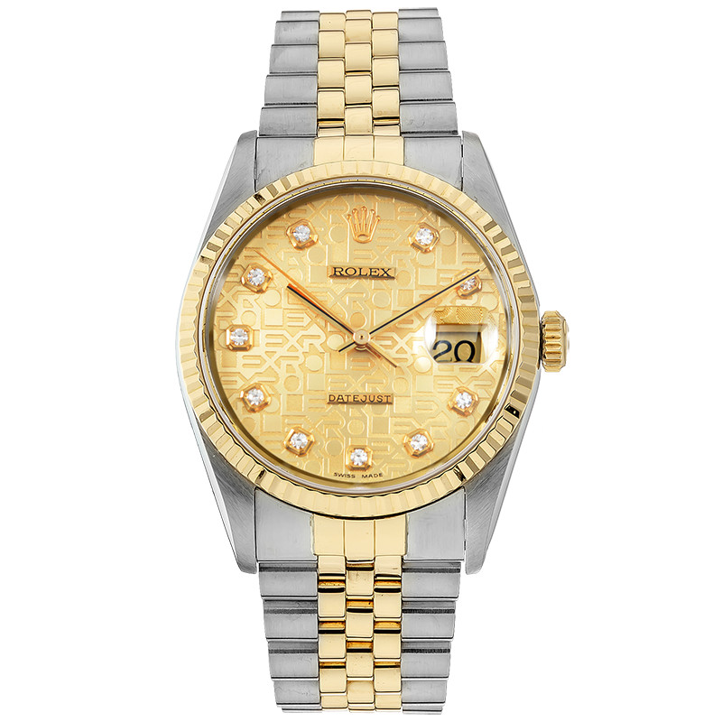 經典款日誌型18K黃金自動機械手錶男16233