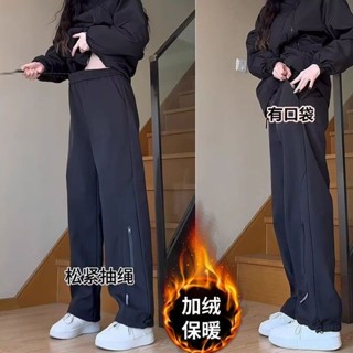衝鋒褲加絨直筒登山褲子機能休閒工裝褲防水 加絨 衝鋒褲 男士 美式 戶外 寬鬆 登山 工裝褲 直筒 運動長褲 休閒褲子