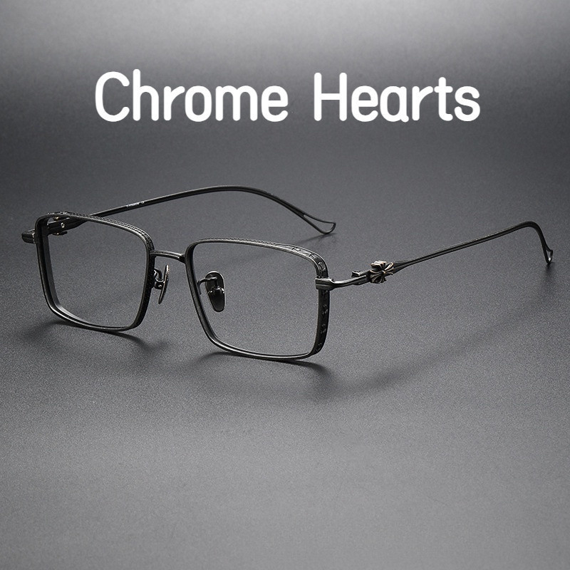 【Ti鈦眼鏡】方形純鈦眼鏡架 Chrome Hearts克羅心同款 01EVA全框近視眼鏡寬度143mm