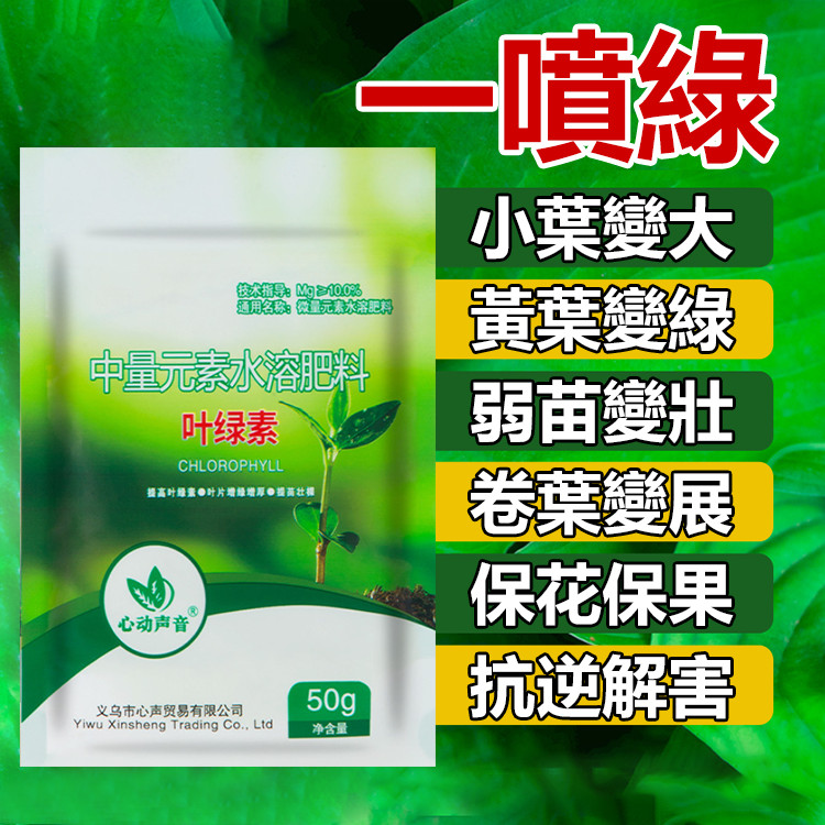 葉綠素水溶肥料一噴綠 植物微量元素葉小葉黃 氨基酸葉面肥