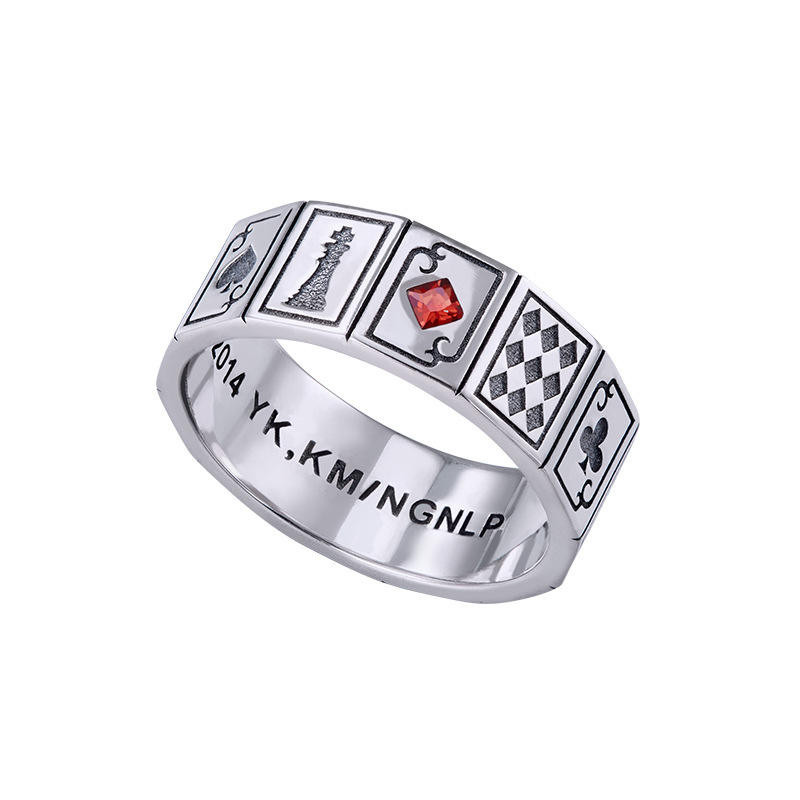 遊戲人生法則戒指  幸運石聯名二次元動漫周邊 空白休比指環 飾品