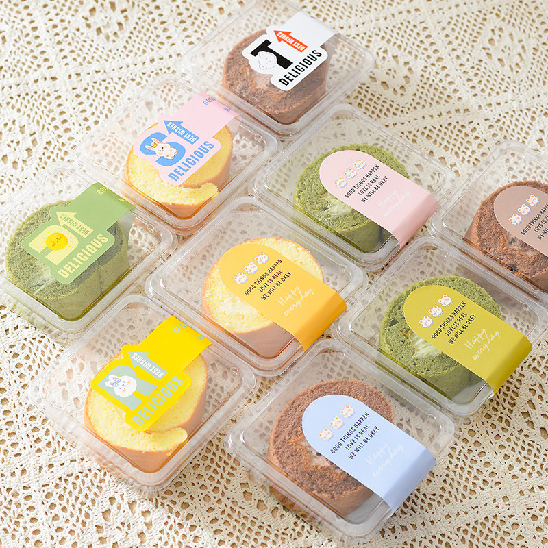 烘焙包裝 網紅ins迷你蛋糕捲包裝盒 女王卷泡芙瑞士捲甜品一次性塑膠透明盒