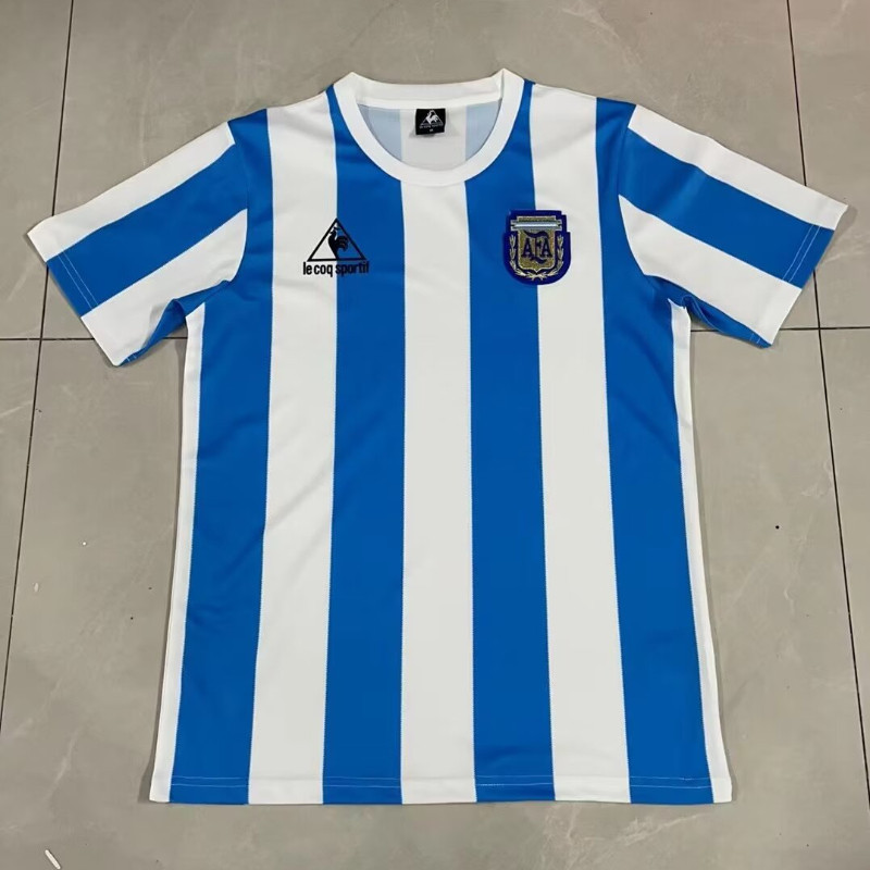 1986 年阿根廷主場復古短袖球衣 S-XXL 男式足球球衣速乾運動衫 AAA