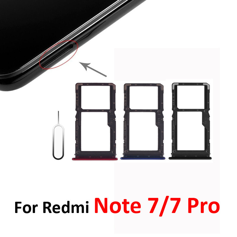 REDMI XIAOMI 適用於小米紅米 Note 7 手機 SIM 卡托盤原裝適用於小米 Note 7 Pro 全新