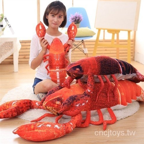 大龍蝦抱枕創意毛絨玩具龍蝦公仔演出道具禮品海洋動物 YJ8P