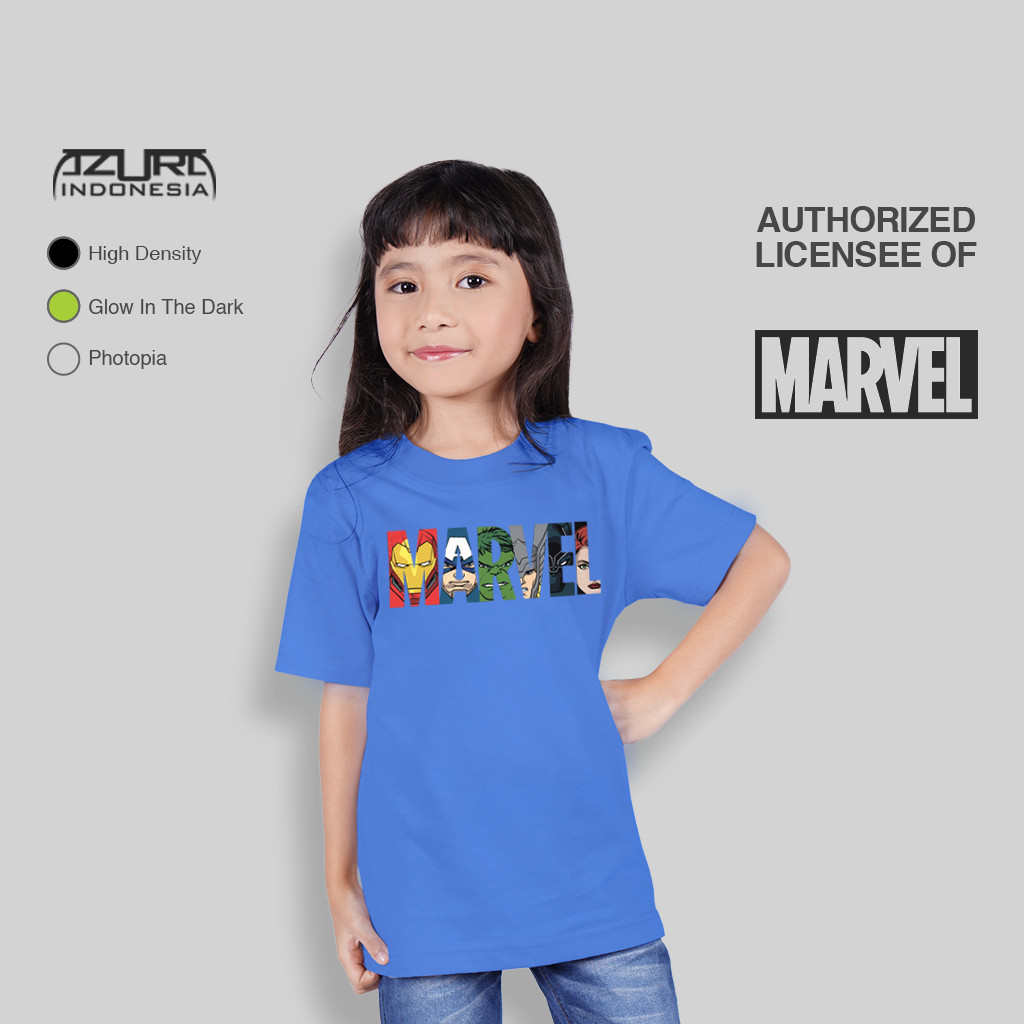 Azura T 恤 Marvel 原創漫威復仇者聯盟角色寶藍色兒童
