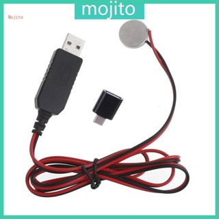 Mojito CR2032 3V 虛擬電池充電器電纜,帶 Type-C 適配器,可靠的電源,適用於手錶玩具遙控器 Cal