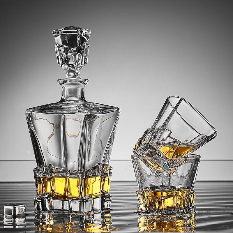 歐式奢華水晶威士忌酒杯洋酒杯套裝創意洋酒瓶帶蓋酒樽醒酒器酒具
