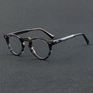 復古醋酸纖維眼鏡架 男女圓框眼鏡 時尚橢圓形光學眼鏡架
