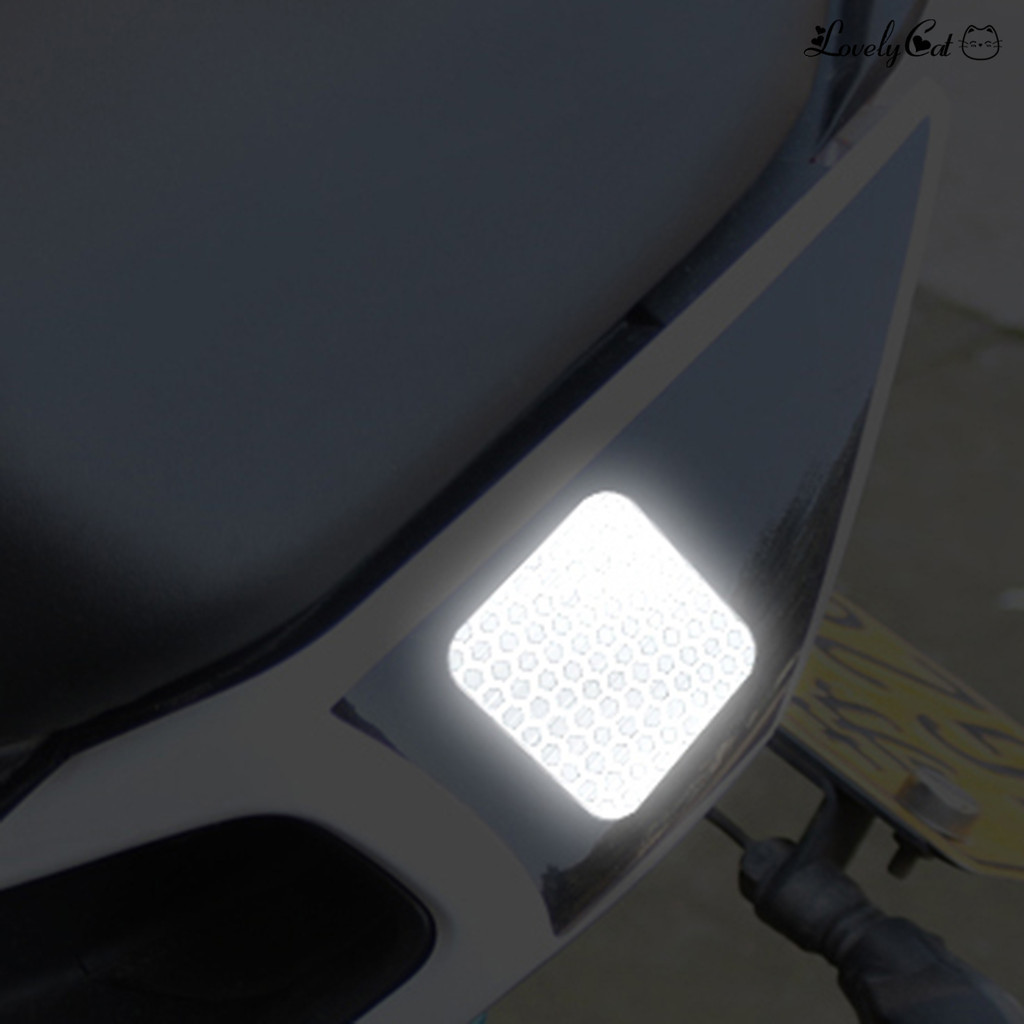 [開拓者]10pcs正方形腳踏車汽車反光條貼紙電動車機車反光貼夜間警示反光車貼