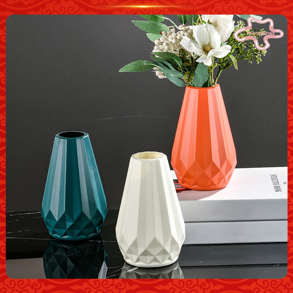 花瓶幾何設計花架光滑表面時尚北歐花瓶餐桌家居裝飾