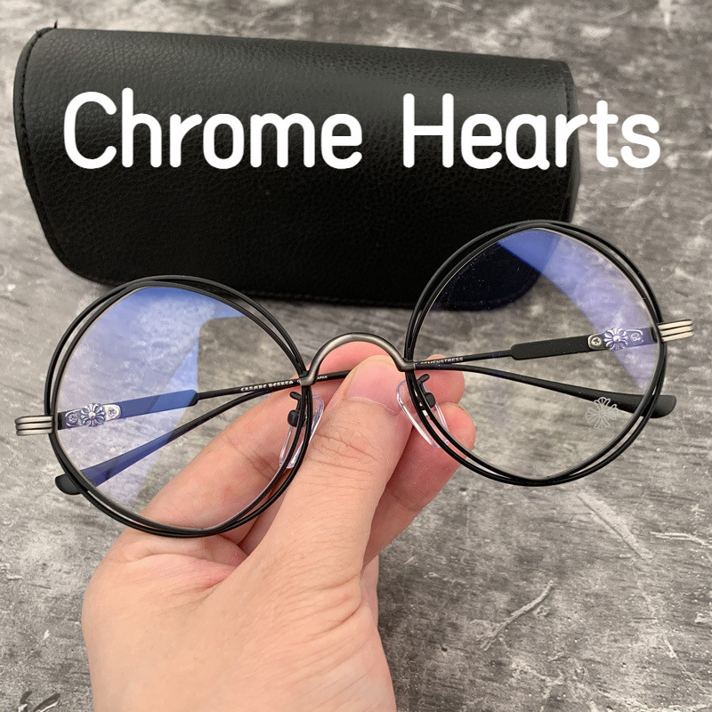 【TOTU眼鏡】醋酸纖維眼鏡 金屬框眼鏡 Chrome Hearts 克羅星 新款眼鏡金屬雙層框邊個性眼鏡復古 梨形近視