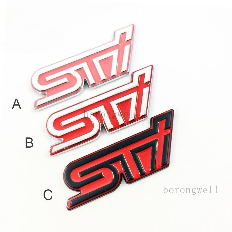 SUBARU 1 X 金屬 STI 標誌字母汽車裝飾側後徽章標誌貼紙貼花適用於斯巴魯 STI
