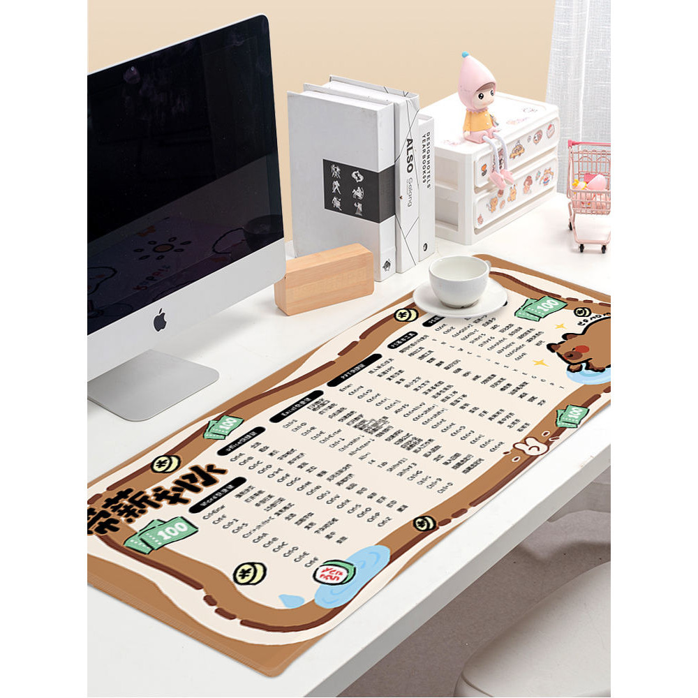 【滑鼠墊】 超大號快捷鍵滑鼠墊辦公室家用可愛卡通桌墊加厚可訂製橡膠墊子