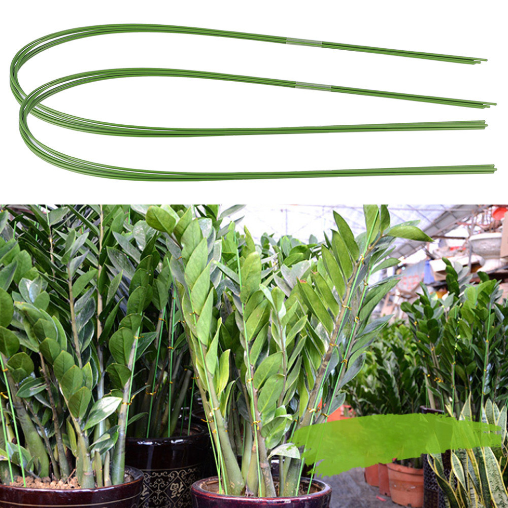 12 件 DIY 花園柔性塑料塗層鐵絲花卉植物支撐溫室箍