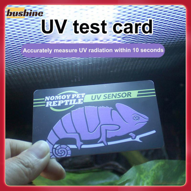 Bushine 爬蟲 Uvb 紫外線測試卡 10 秒檢測可重複使用卡爬蟲配件水族設備