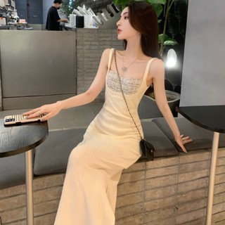洋氣洋裝2023夏季收腰女裝高級感高檔裙子小香風長款