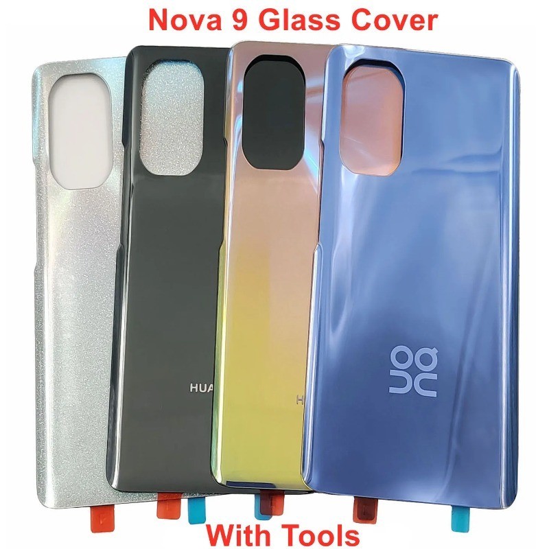 適用於華為 Nova 9 電池玻璃硬後蓋門後蓋外殼外殼面板 + 原裝膠水