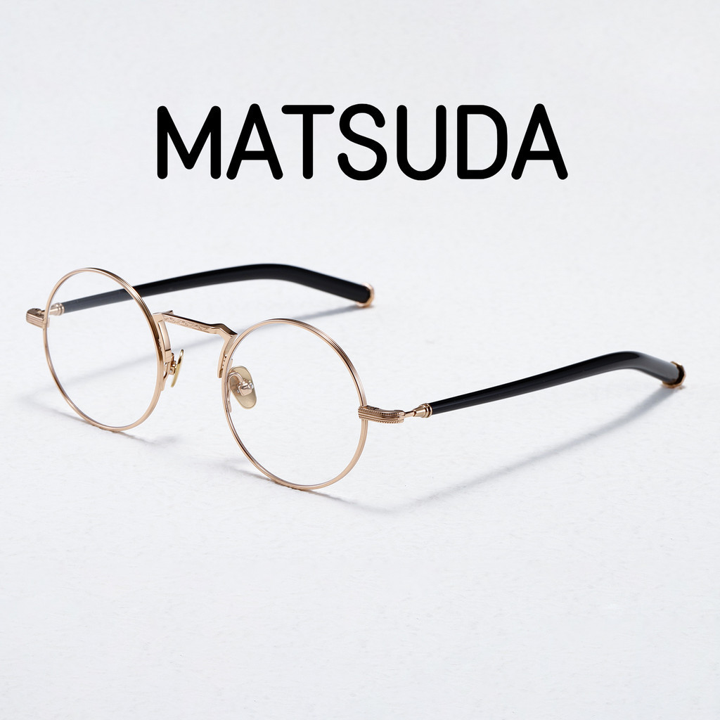 【Ti鈦眼鏡】松田MATSUDA 純鈦眼鏡 日本手工眼鏡 板材眼鏡架 M3119 日式圓形素顏眼鏡 太子鏡復古正圓眼鏡框