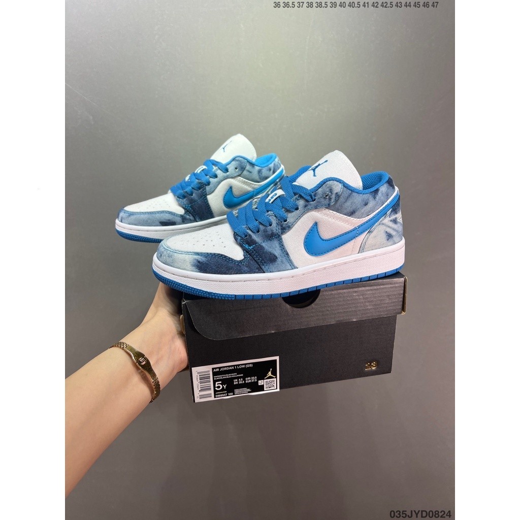 Nk Air Jordan 1 low “水洗牛仔” AJ1 low 經典休閒運動籃球鞋